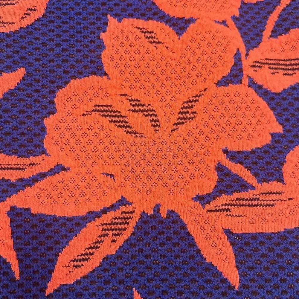 HD In Paris Blue Coral Blushed Blooms Jacquard Fit And Flare Dress Small - Picture 15 of 16